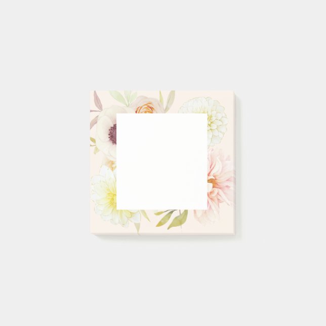 Bloco De Notas Notas Adhesivas Flores Elegantes de Primavera (Frente)
