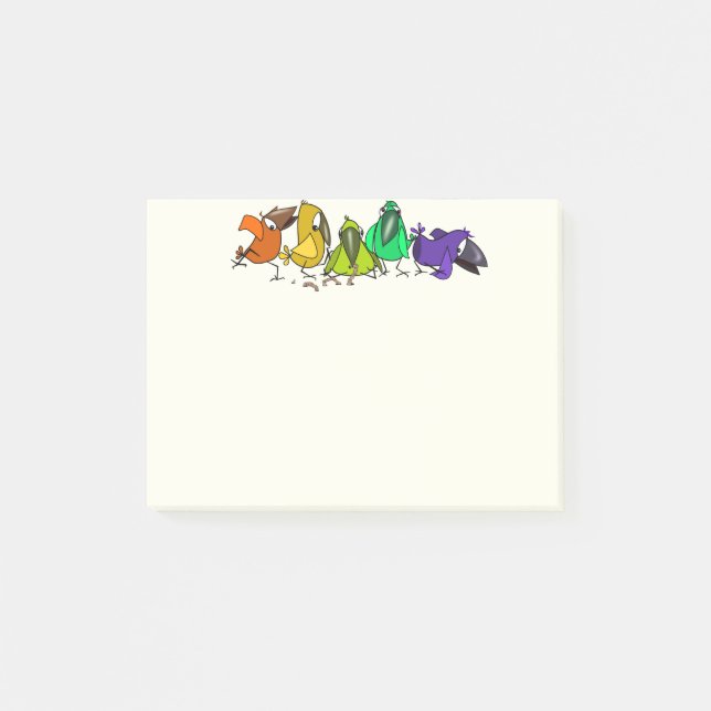 Bloco De Notas Notas Adhesivas Funny Birds® (Frente)