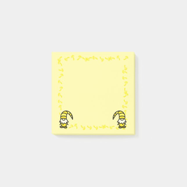 Bloco De Notas Notas Adhesivas Gnome Amarelo (Frente)