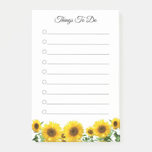 Bloco De Notas Notas Adhesivas Lined Sunflowers Coisas a Fazer