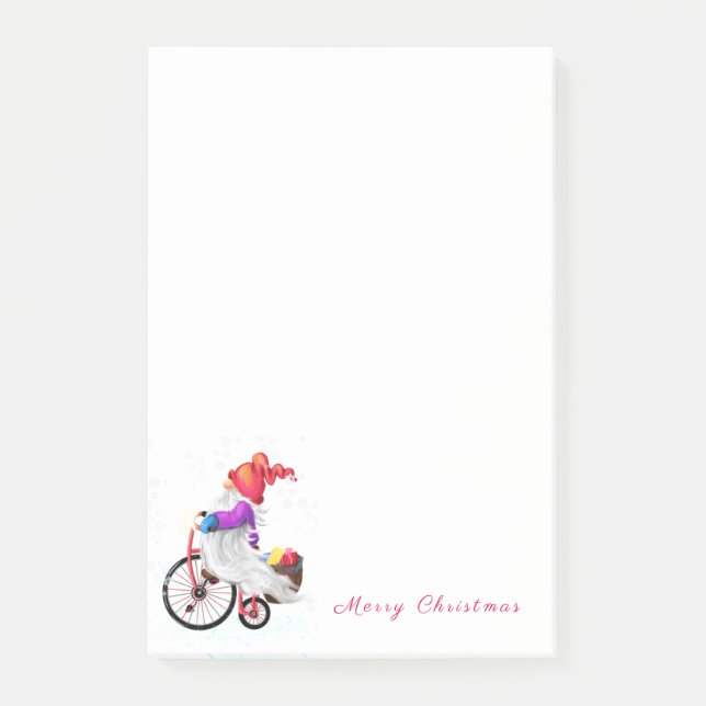 Bloco De Notas Notas Adhesivas Natal Gnome (Frente)