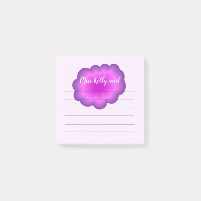 Bloco De Notas Notas Adhesivas Personalizadas Rosa Roxo Flor (Frente)