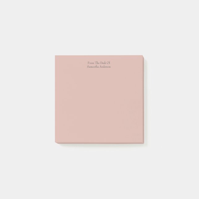 Bloco De Notas Notas Adhesivas Rosa Bege Personalizadas (Frente)