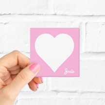 Notas Adhesivas Rosa Personalizadas com Coração