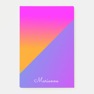 Bloco De Notas Notas Adhesivas Rosa Púrpura Ombré Brillante