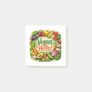 Bloco De Notas Notas Adhesivas Vegan Hello