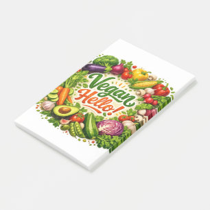 Bloco De Notas Notas Adhesivas Vegan Hello