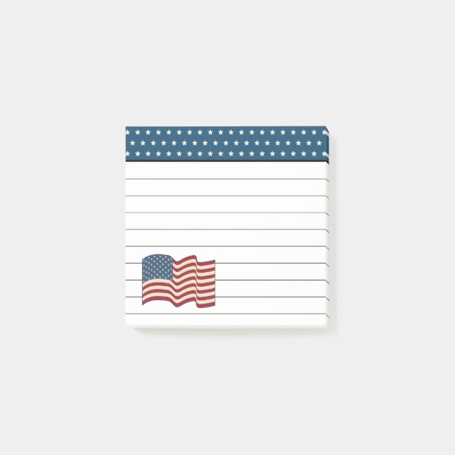 Bloco De Notas Notas Autoadesivas da Bandeira dos Estados Unidos (Frente)