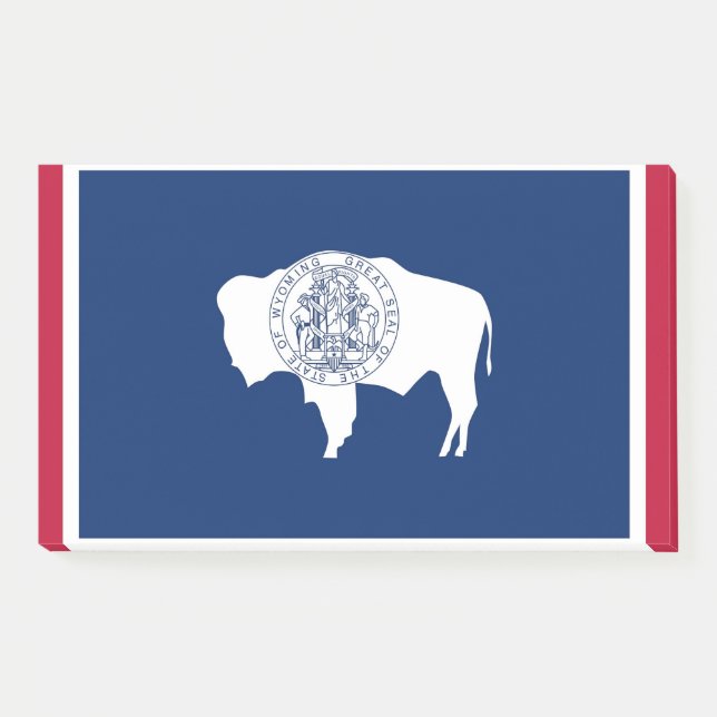 Bloco De Notas Notas com a bandeira de Wyoming, EUA (Frente)