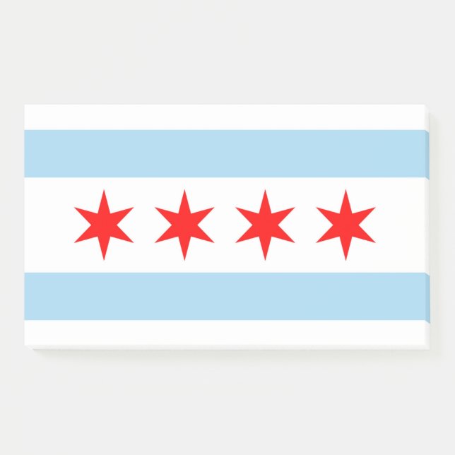 Bloco De Notas Notas com bandeira de Chicago, Illinois, EUA (Frente)