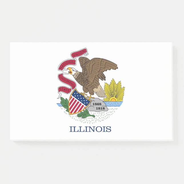 Bloco De Notas Notas com bandeira de Illinois, EUA (Frente)
