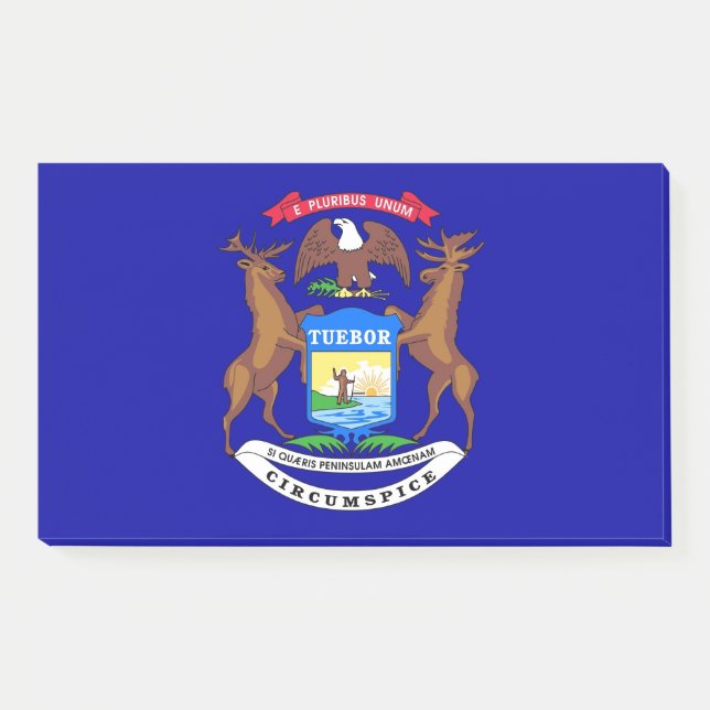 Bloco De Notas Notas com bandeira de Michigan, EUA (Frente)