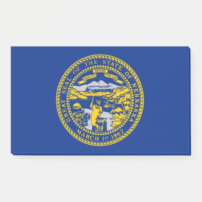Bloco De Notas Notas com bandeira de Nebraska, EUA (Frente)