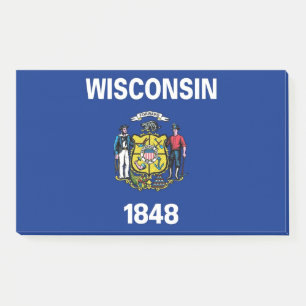 Bloco De Notas Notas com bandeira de Wisconsin, EUA