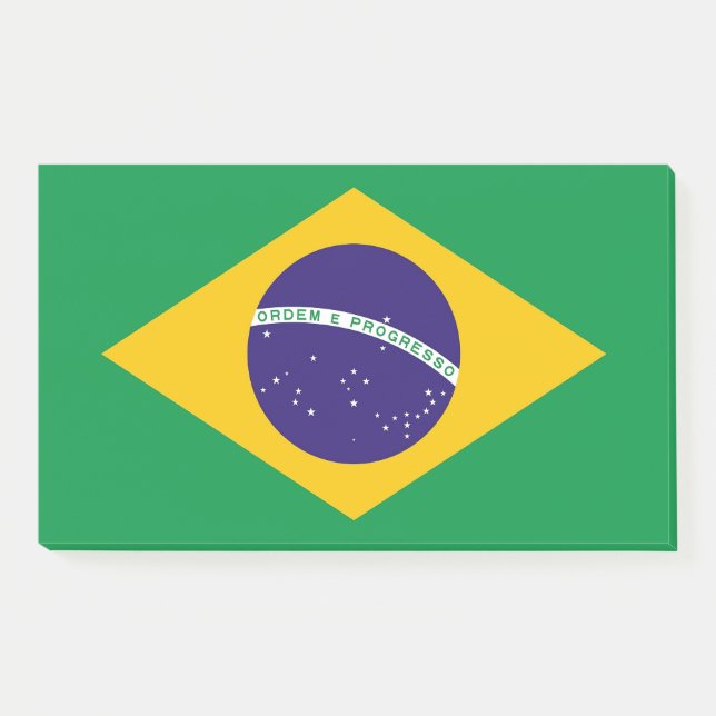 Bloco De Notas Notas com bandeira do Brasil (Frente)