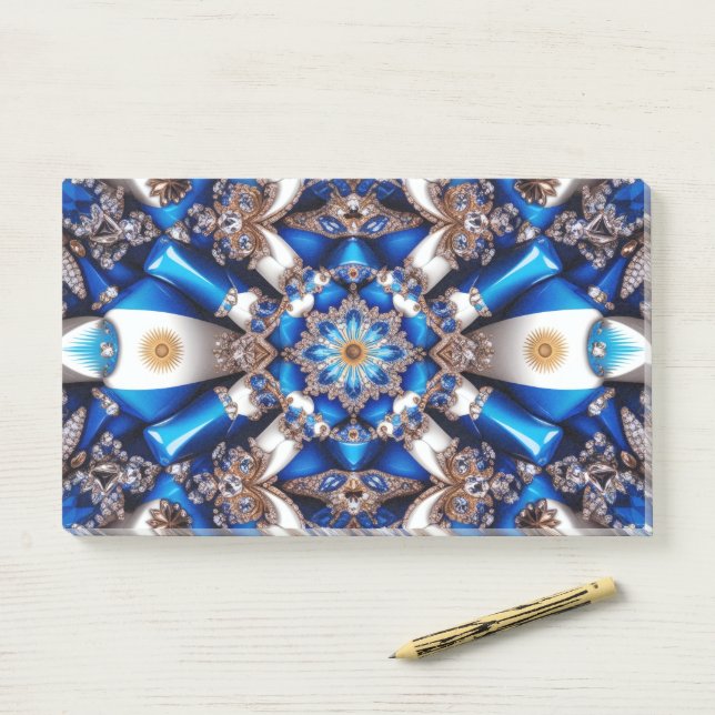 Bloco De Notas Notas com cores argentinas (Na mesa)