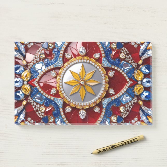 Bloco De Notas Notas com cores colombianas (Na mesa)