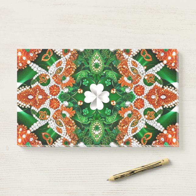 Bloco De Notas Notas com cores irlandesas (Na mesa)