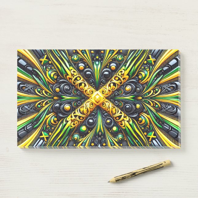 Bloco De Notas Notas com cores jamaicanas (Na mesa)