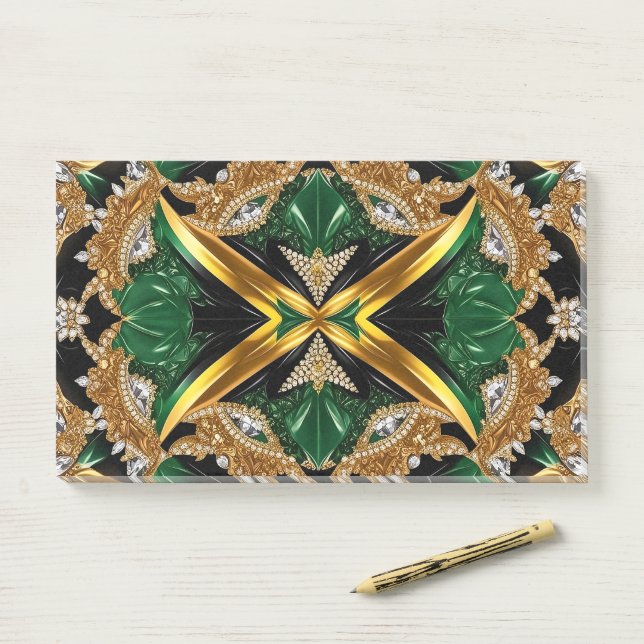 Bloco De Notas Notas com cores jamaicanas (Na mesa)