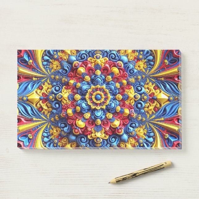 Bloco De Notas Notas com cores romenas (Na mesa)