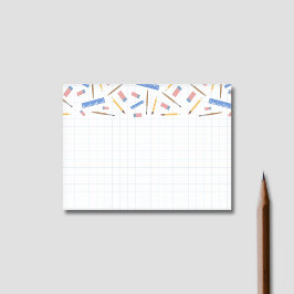 Bloco De Notas Notas com Padrão de Material Escolar