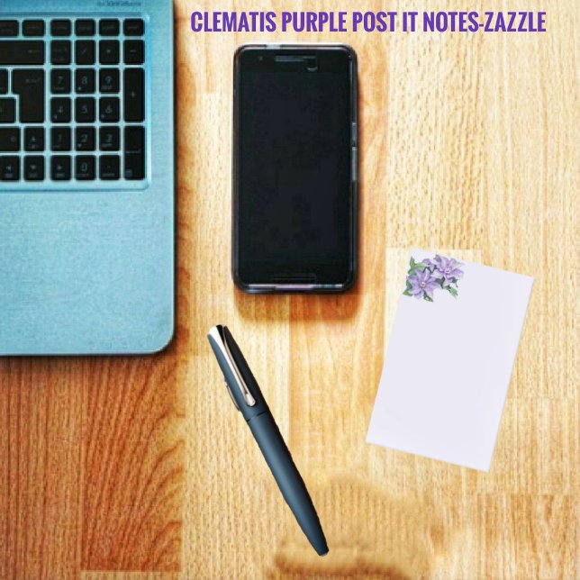 Bloco De Notas Notas da Clematis Purple Posta-It (Criador carregado)