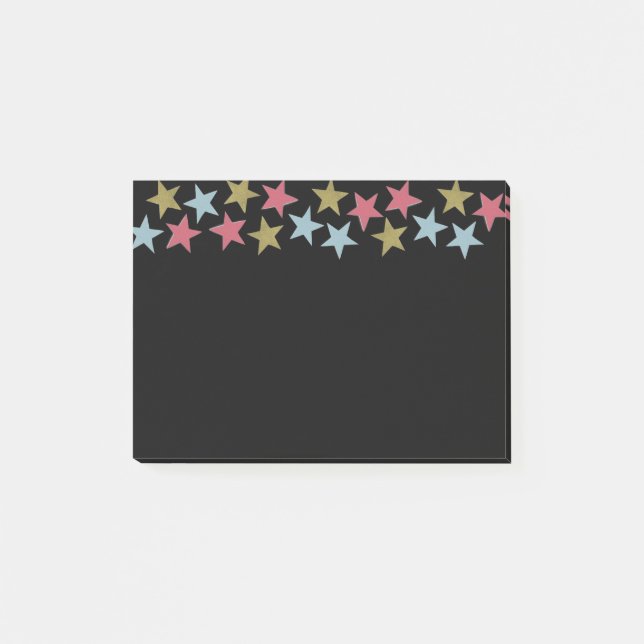 Bloco De Notas Notas da estrela no preto (Frente)
