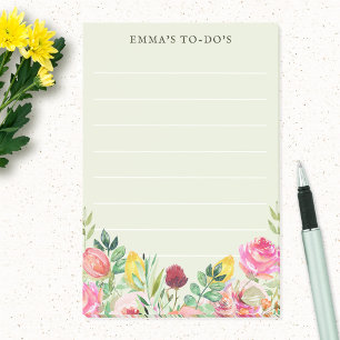 Bloco De Notas Notas da Lista de Tarefas Vinculadas Floral Person