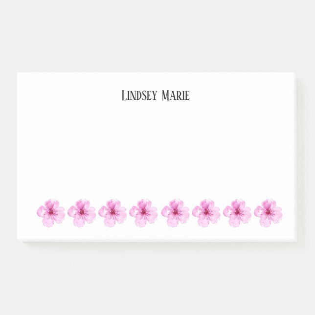 Bloco De Notas Notas das flores PERSONALIZADAS (Frente)