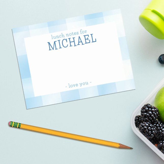 Bloco De Notas Notas de Almoço Personalizadas Infantil Xadrez Gin (Criador carregado)