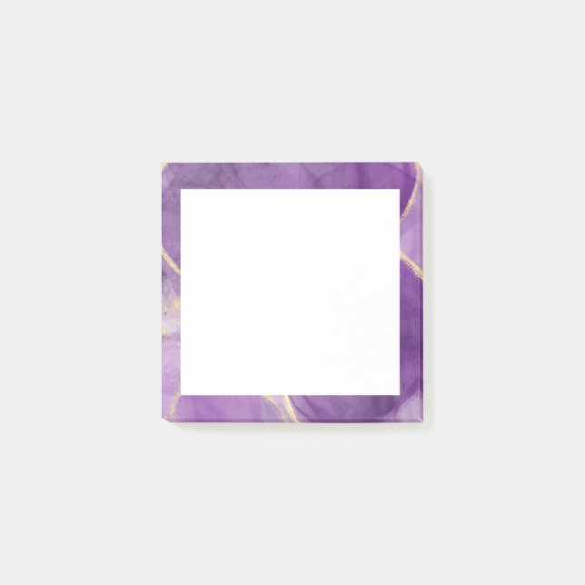 Bloco De Notas Notas de Arte de Álcool Moderno Roxo (Frente)