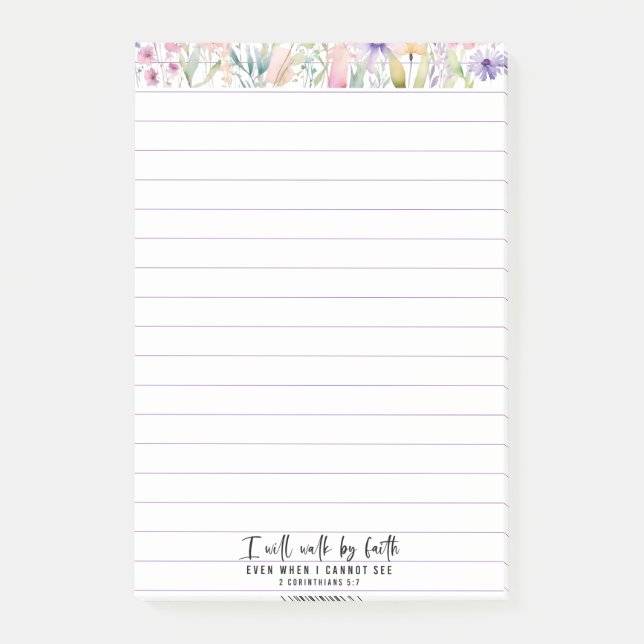 Bloco De Notas Notas de bíblia Eu Caminharei De Fé (Frente)