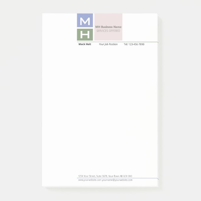 Bloco De Notas Notas de Blocos de Tom Legal Inicializados (Frente)