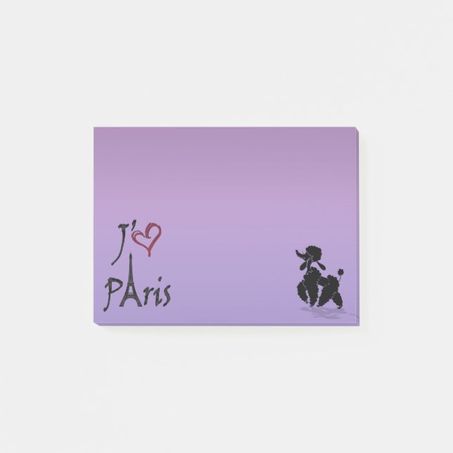 Bloco De Notas Notas de caniche 'j'aime Paris' (Frente)