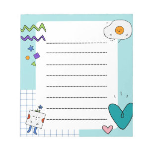 Bloco De Notas Notas de Cartoon de Portão Bonito Quadrado