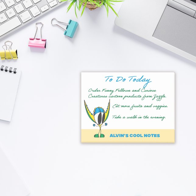 Bloco De Notas Notas de Cartoon Encantadas | Adicione seu nome/te (It will be so awesome to write messages to yourself or someone else with this most excellent pad!)