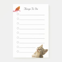 Bloco De Notas Notas de Coisas para Fazer de Pássaro & Gato