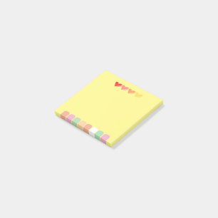 Bloco De Notas Notas de Corações Coloridas Minimalistas
