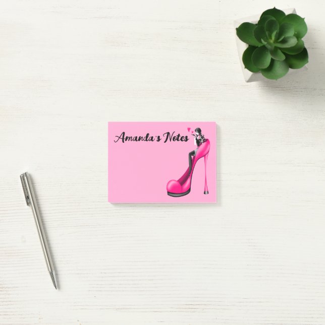 Bloco De Notas Notas de Diva da Moda de Sapato Stiletto Rosa (Escritótio)
