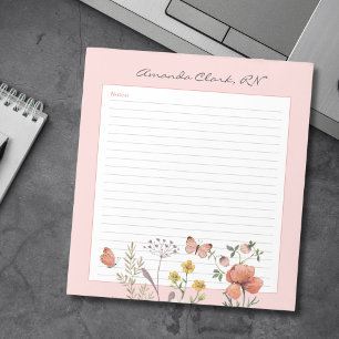 Bloco De Notas Notas de Enfermeira Floral