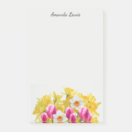 Bloco De Notas Notas de Flor de Narciso Amarelo Personalizadas