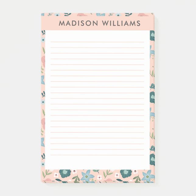 Bloco De Notas Notas de flores (Frente)