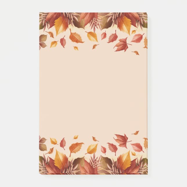 Bloco De Notas Notas de Folhas de Cores de Queda (Frente)
