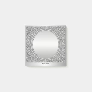 Bloco De Notas Notas de Frame de Glitter Silver
