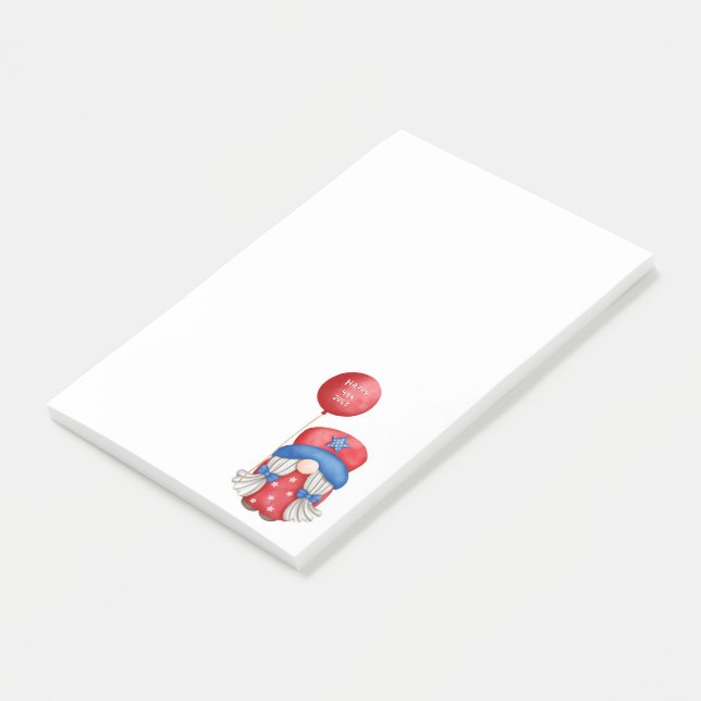 Bloco De Notas Notas de Gnome do Dia da Independência (Inclinado)