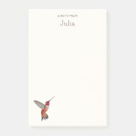 Bloco De Notas Notas de Hummingbird Rufous Personalizadas