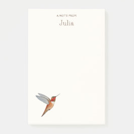 Bloco De Notas Notas de Hummingbird Rufous Personalizadas