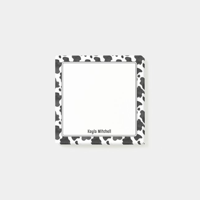 Bloco De Notas Notas de Impressão de Vaca Personalizada (Frente)