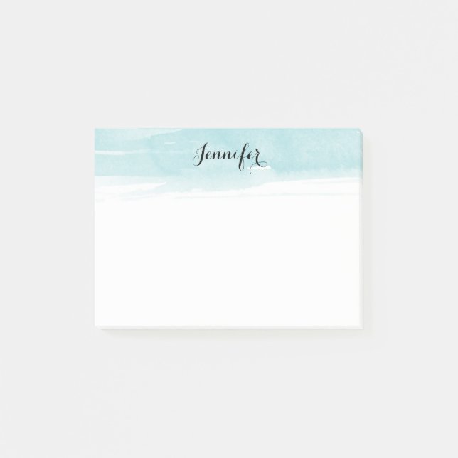 Bloco De Notas Notas de lavagem com aquarela, azul (Frente)
